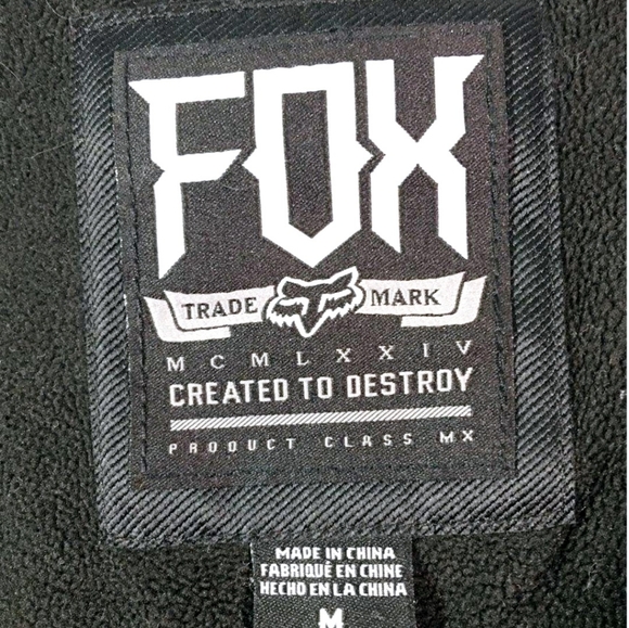 Men's *Black FOX Racing Hoodie Jean Jacket (size M) - Picture 6 of 9